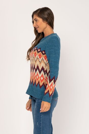 PULL EN MAILLE 80% ACRYLIQUE 20% LAINE OC8199J_DENIM 9