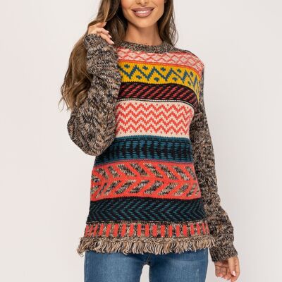 STRICKPULLOVER 80 % ACRYL 20 % WOLLE OC8201J_MULTICOLOR