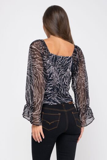 BLOUSE IMPRIMÉE 100% VISCOSE PR6030B_BLACK 4