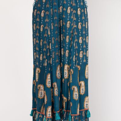 PRINTED 100% VISCOSE TROUSERS PR8125P_NAVY