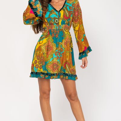 100% VISCOSE PRINTED DRESS PR8153V_OCEAN