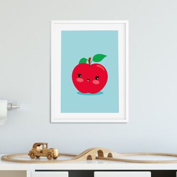 Tableau A4 pomme kawaii pour enfants et adolescents 5