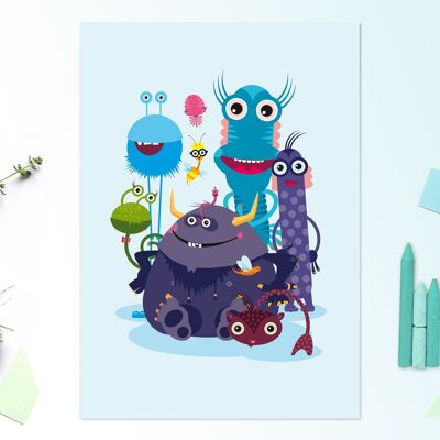 A4 picture monster crew for children and teenagers