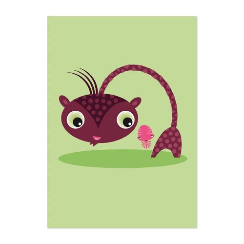 A4 Bild Monster-Freunde „Pingpong & Isi“ für Kinder
