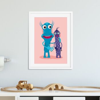 Image A4 Monster Friends "Pindi & Blue" pour enfants 2