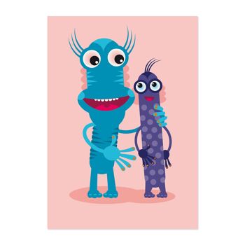 Image A4 Monster Friends "Pindi & Blue" pour enfants 3