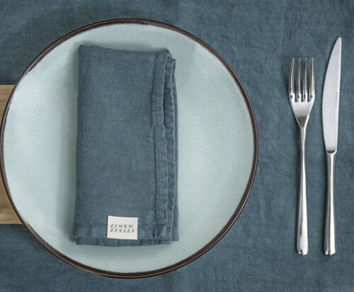 Ocean Blue linen placemat set of 2