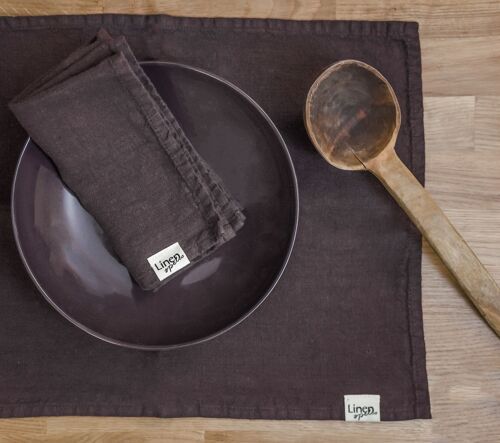 Deep Purple linen placemat set of 2