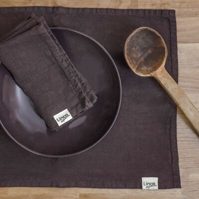 Deep Purple linen placemat set of 2