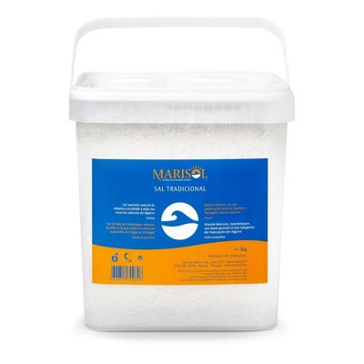 Marisol® Sal traditionnel biologique grossier, récipient de 5 kg