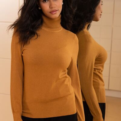 Turtleneck knit sweater with long sleeves, top quality