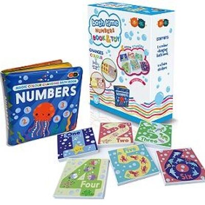 Libro da bagno e adesivi magici che cambiano colore - Numeri