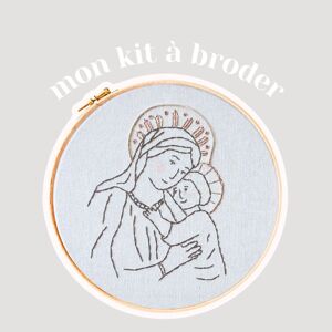 La Vierge et l'enfant - Kit complet de broderie