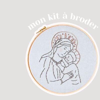 La Vierge et l'enfant - Kit complet de broderie