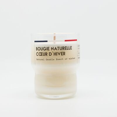 Natural Winter Heart candle made in France - gift idea