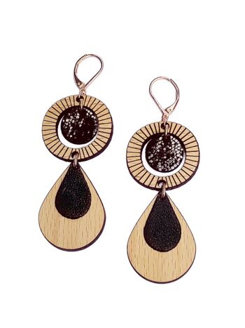 Les boucles d'oreilles ETHNIQUE noir 2