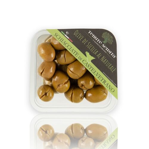 Schiacciate di olive in contenitore