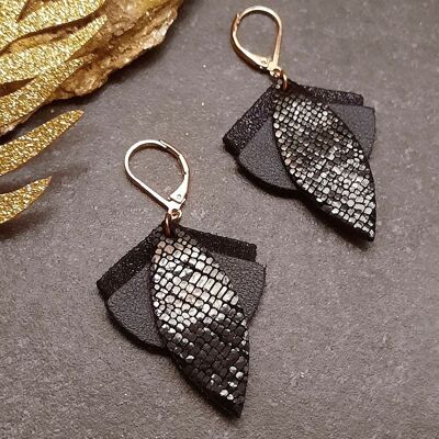 Boucles d'oreilles LOTUS Noir