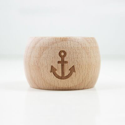 2 in 1 napkin ring and egg cup anchor made from sustainable beech wood