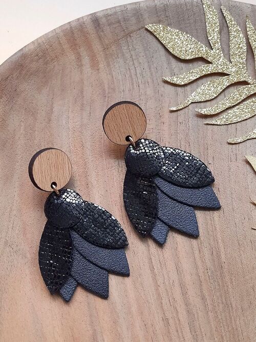 Boucles d'oreilles MANDALA NOIR