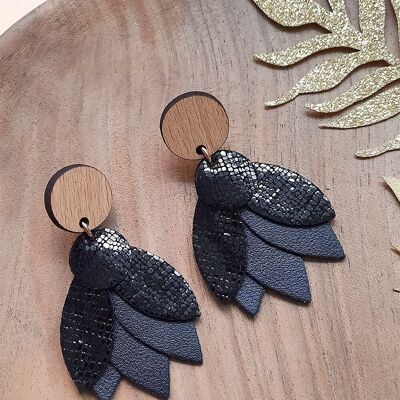 Boucles d'oreilles MANDALA NOIR