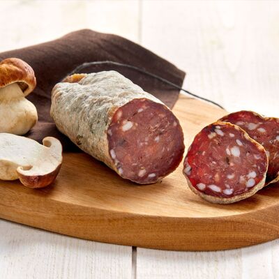 Dry sausage with porcini mushrooms