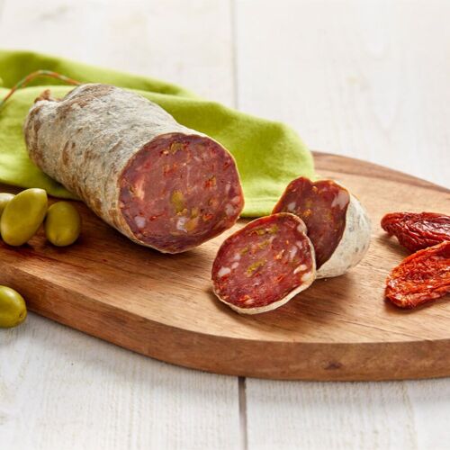 Saucisson sec Tomate séchée Olives vertes