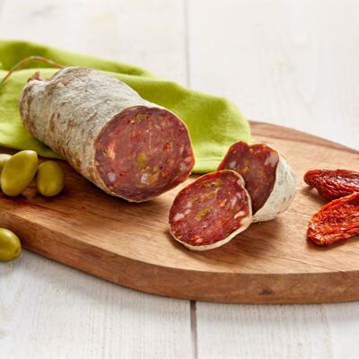 Dry sausage Dried tomato Green olives
