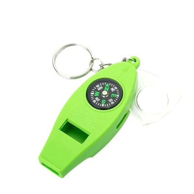 Outil porte-clés polyvalent 3 en 1, sifflet-boussole-thermomètre