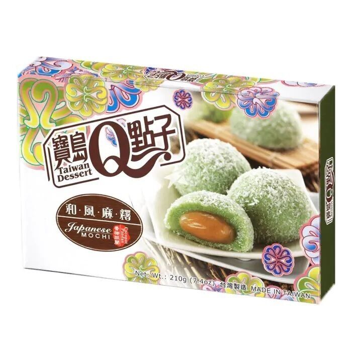 Mochi al pandan e cocco - 210G, 6PZ (Q DESSERT DI TAIWAN)