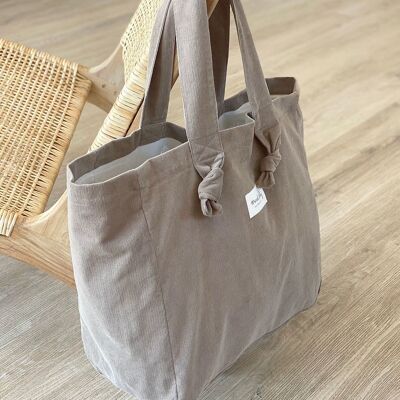 Velvet shopping bag - Coconut