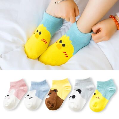 Paquete de 5 calcetines infantiles con cabeza de animal