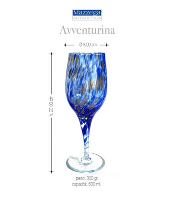 Ensemble de verres à vin et verres en verre soufflé et fabriqué à la main avec coffret cadeau « I Colori di Murano » avec aventurine - Élégant pour des événements raffinés - Fabriqué en Italie 10