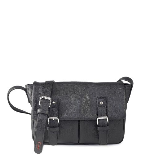 Sac Besace BONN 11 - Small Cuir de vachette grainÈ Noir