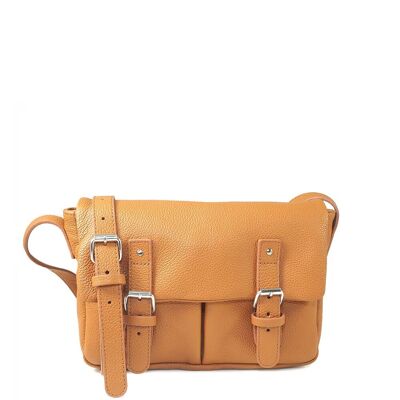 Satchel BONN 11 - Small Grained cowhide leather Camel