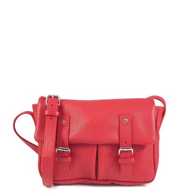 Sac Besace BONN 11 - Small Cuir de vachette grainÈ Rouge