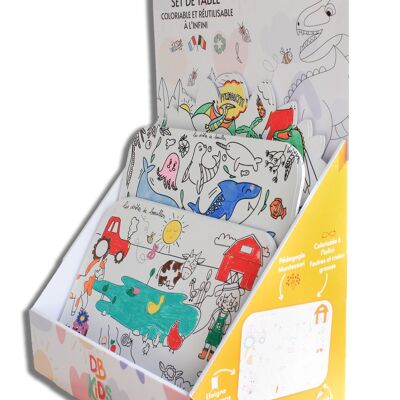 30 infinitely colorable placemats for children + its display