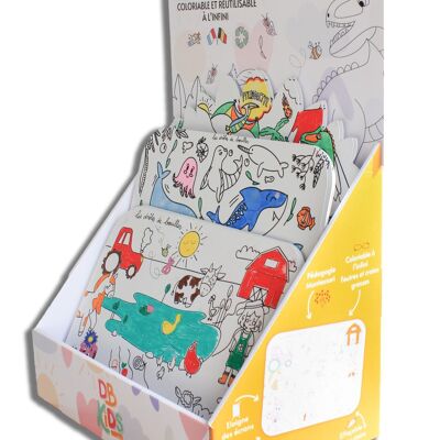 30 infinitely colorable placemats for children + its display