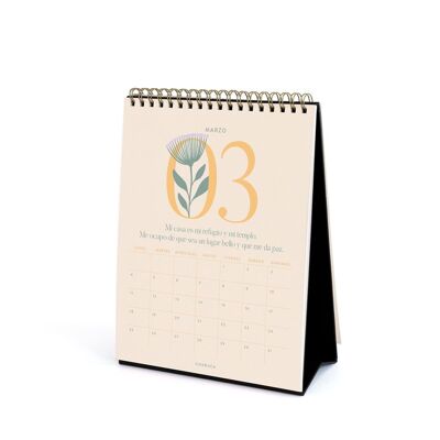 CHARUCA TABLE CALENDAR 2024. 12 MANTRAS TO FLOURISH. MADE IN SPAIN.