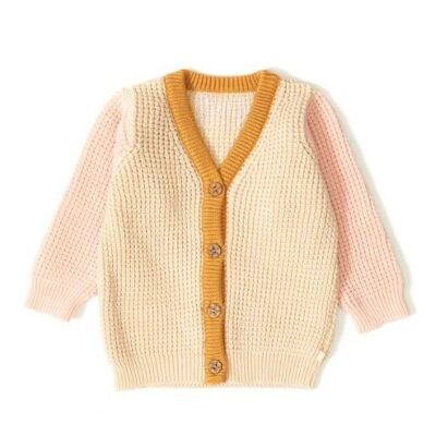 A Pack of Three Organic Cotton Knitted Sporty Cardigan with Colour Blocking