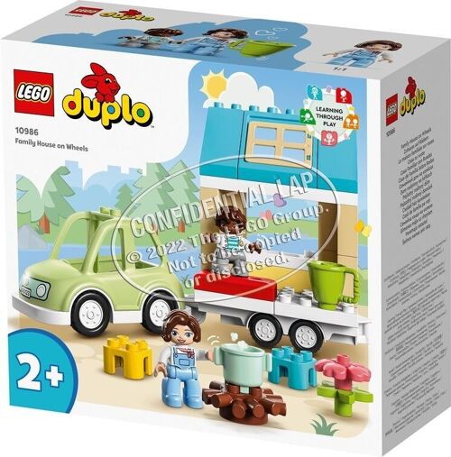 LEGO DUPLO Town Family House on Wheels Toy with Car 10986