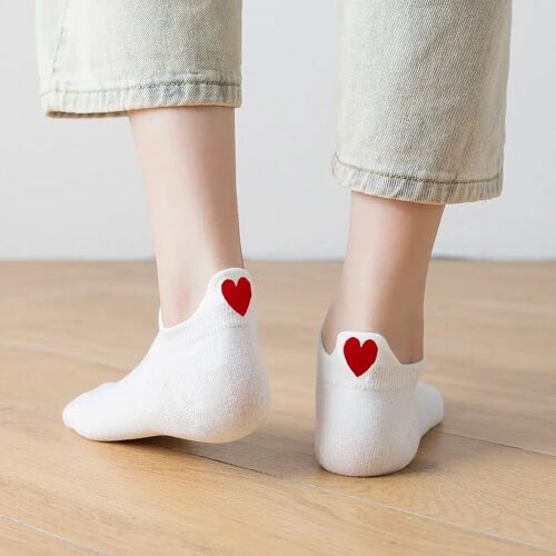 Chaussettes Languette Coeur Rouge