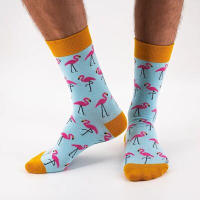 Kniehohe Flamingo-Socken