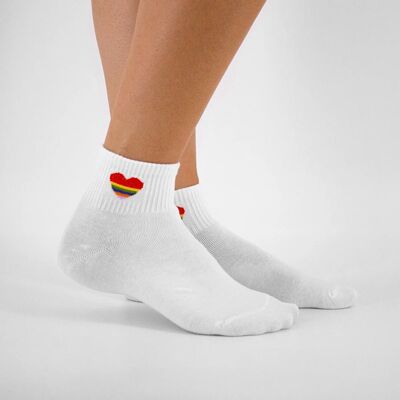 Rainbow Heart Socks
