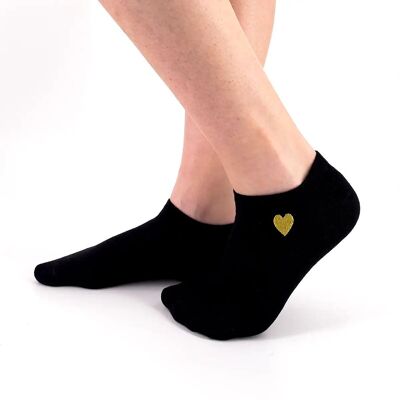 Golden Heart Ankle Socks