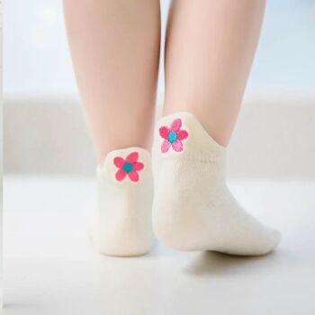 Chaussettes Languette Fleur Enfants (Lot 5 paires) 2