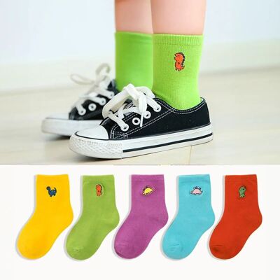 Kids Dino Long Socks (Pack of 5 pairs)