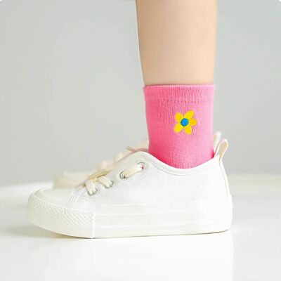 Children's Long Flower Socks (Pack of 5 pairs)