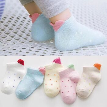 Chaussettes Coeur à Pois Enfants  (Lot 5 paires) 5