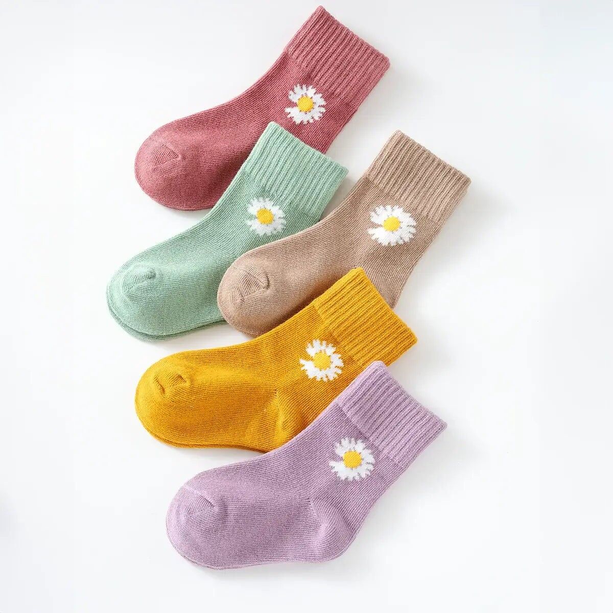 Pack of 5 Daisy High Socks I Baby and Child